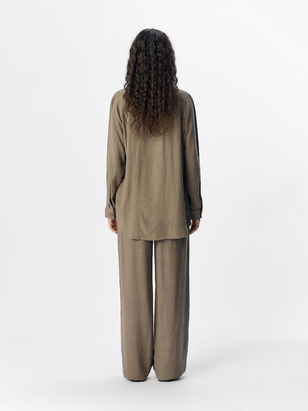 Object Petite LINNENMIX WIDE LEG BROEK