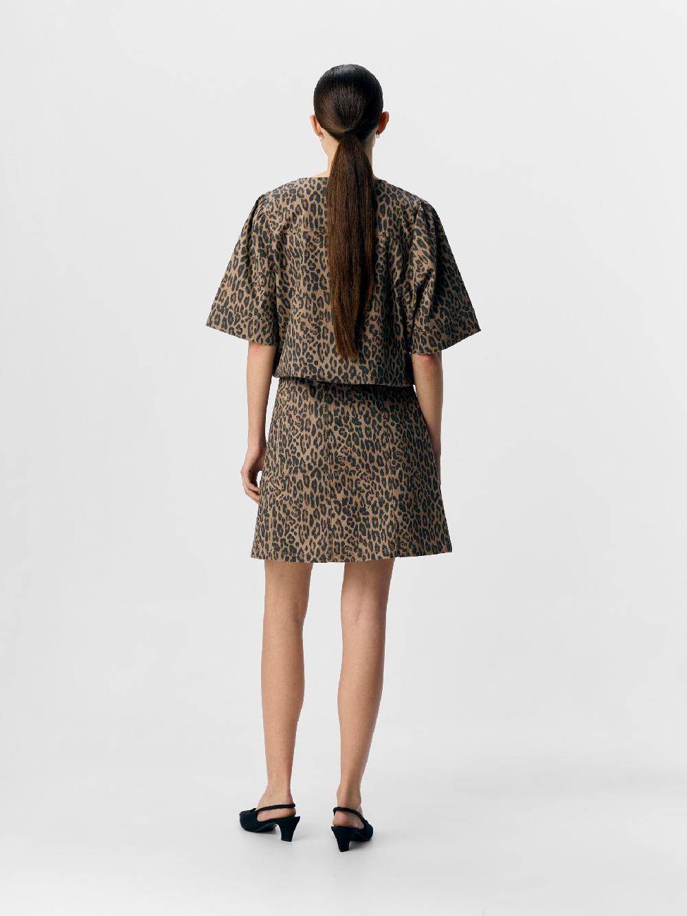 Object Petite LUIPAARDPRINT DENIM ROK