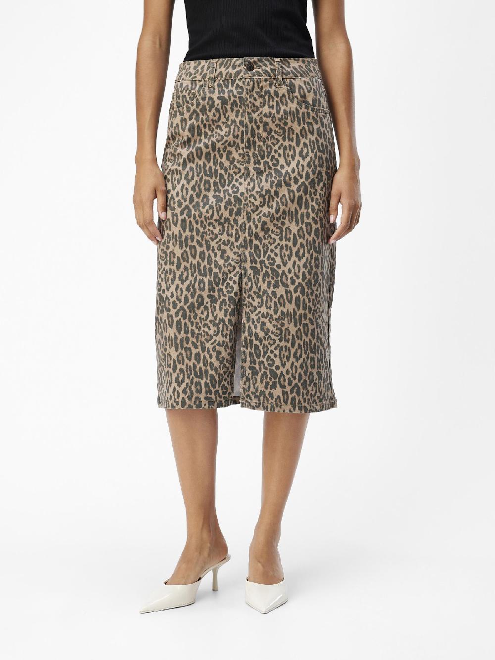 Object Petite LUIPAARDPRINT DENIM ROK