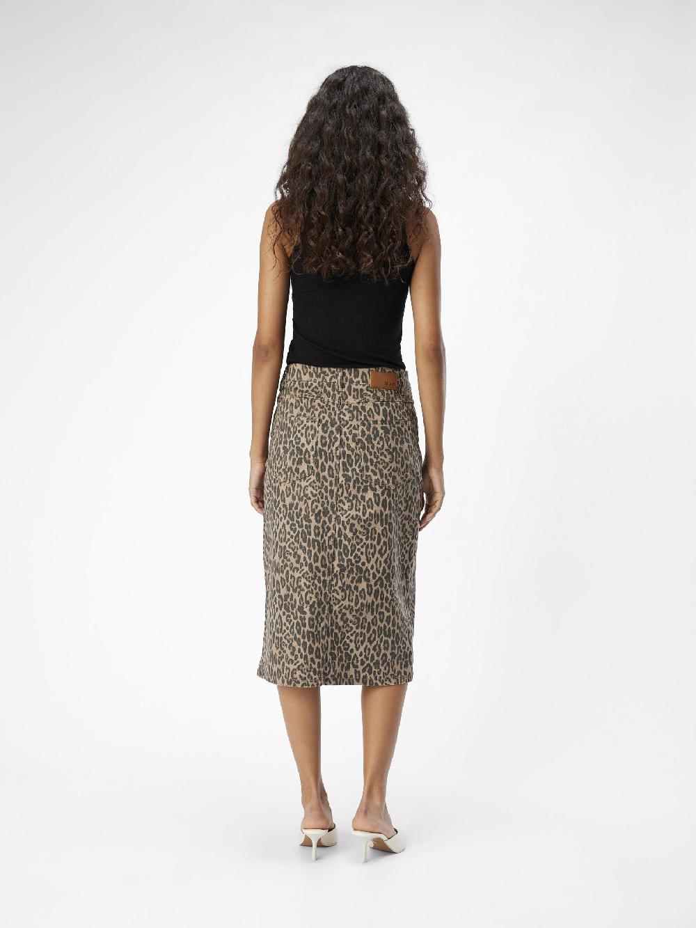 Object Petite LUIPAARDPRINT DENIM ROK