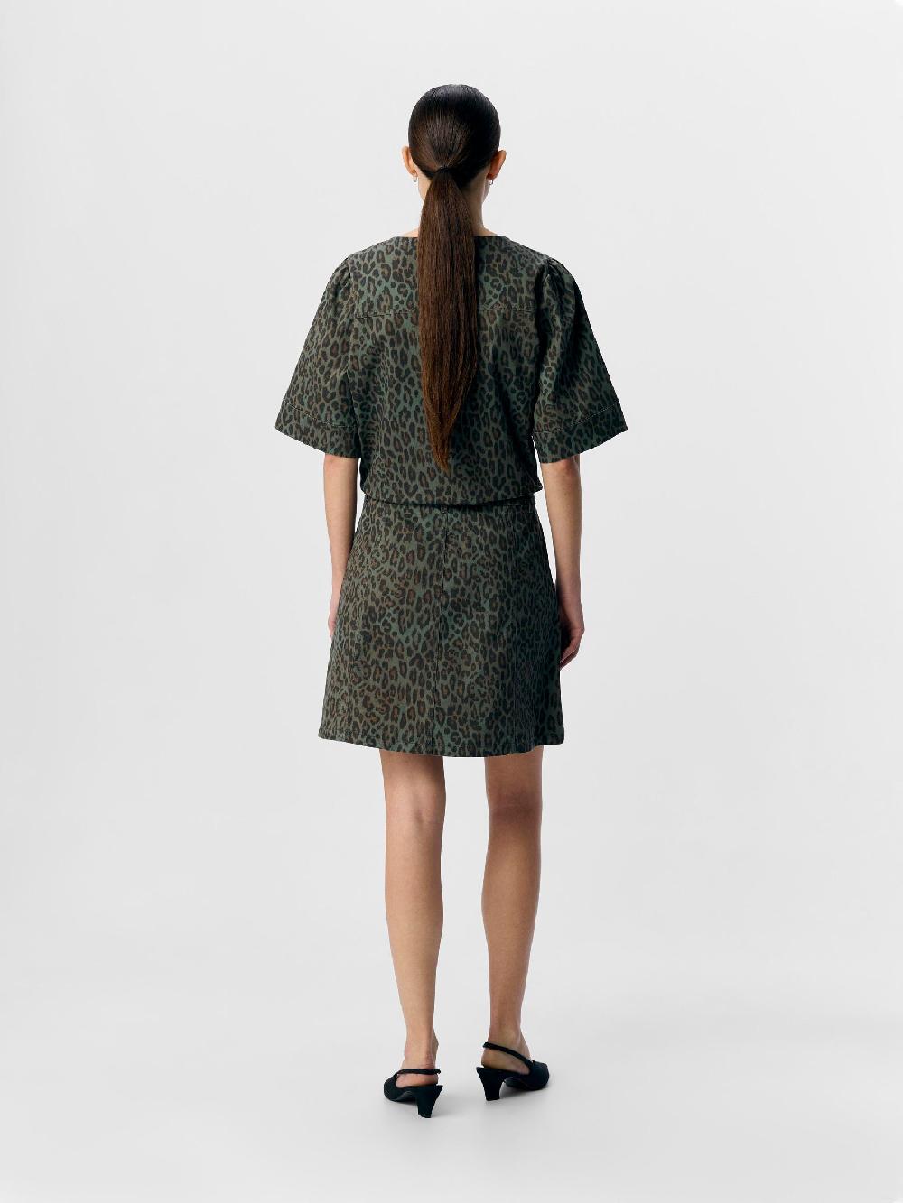 Object Petite LUIPAARDPRINT DENIM ROK