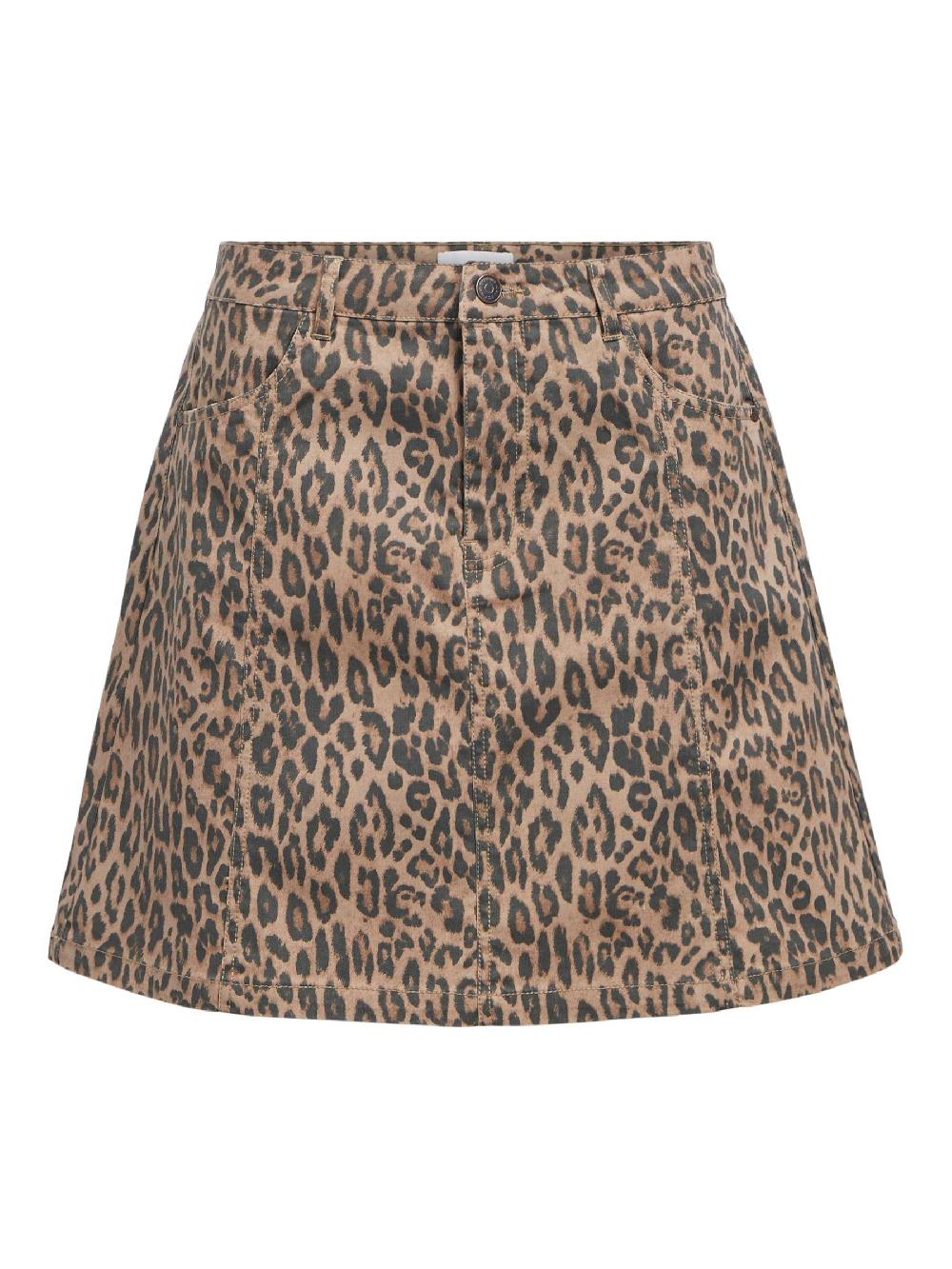 object petite LUIPAARDPRINT DENIM ROK