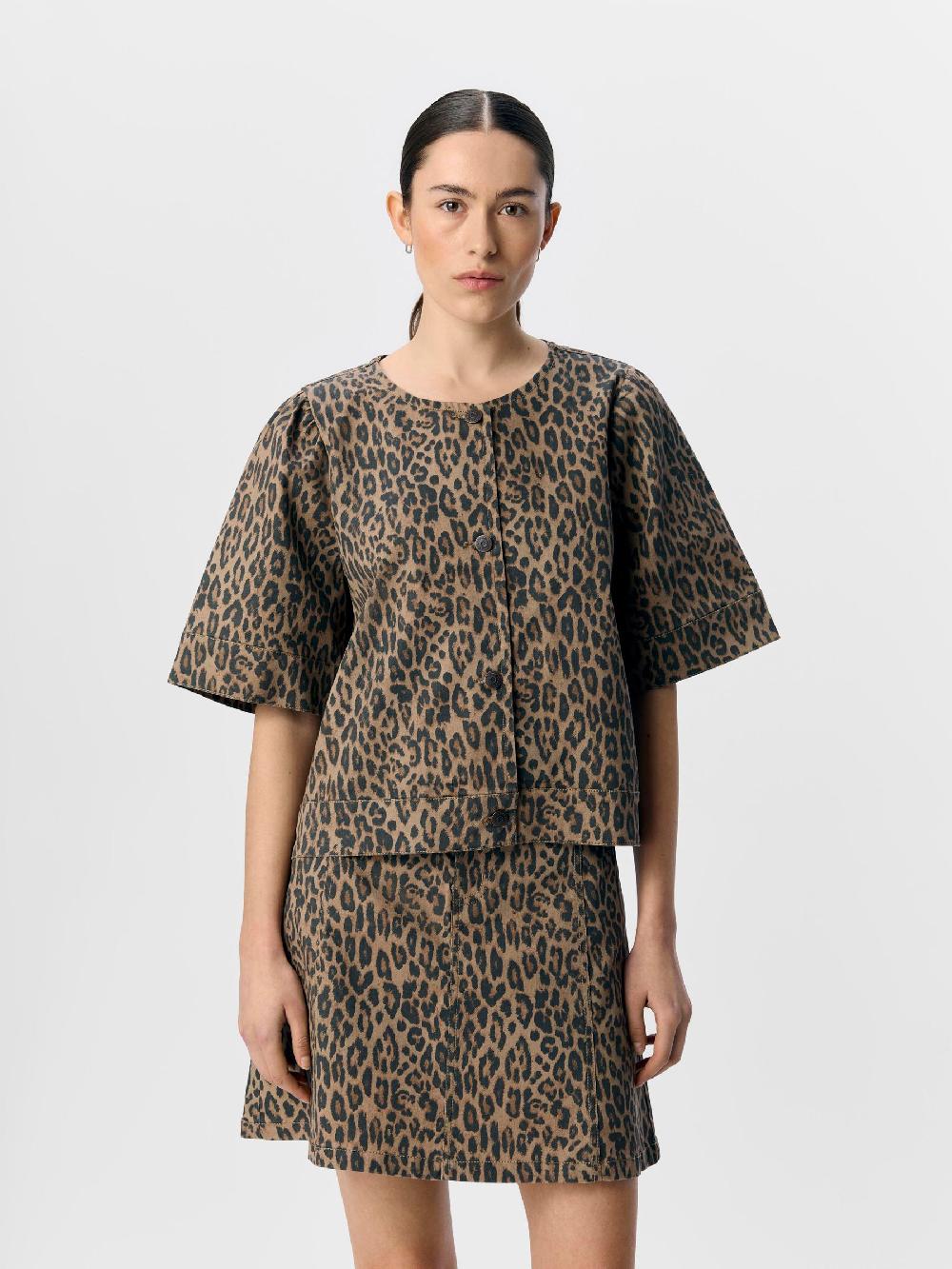 Object Petite LUIPAARDPRINT OVERHEMD