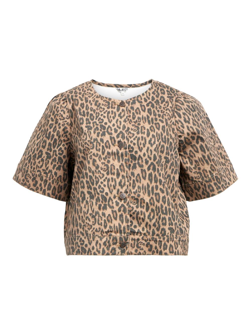 object petite LUIPAARDPRINT OVERHEMD