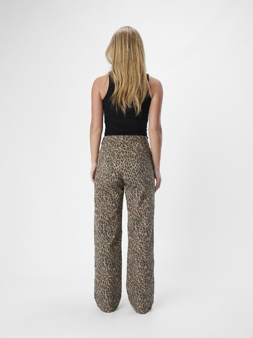 Object Petite LUIPAARDPRINT WIDE LEG JEANS