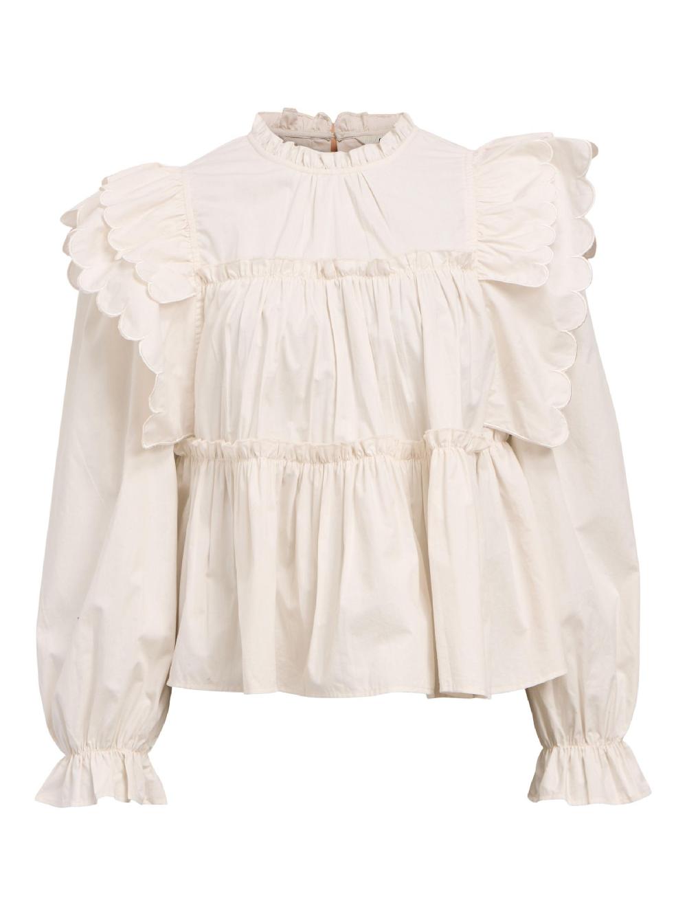 object petite OBJHOPE TOP MET LANGE MOUWEN