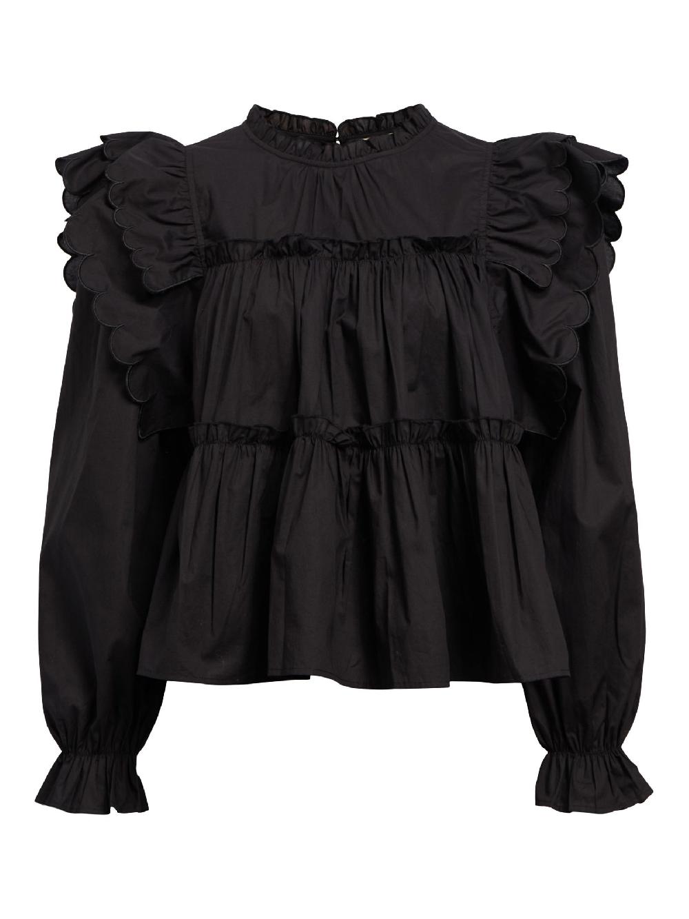 object petite OBJHOPE TOP MET LANGE MOUWEN