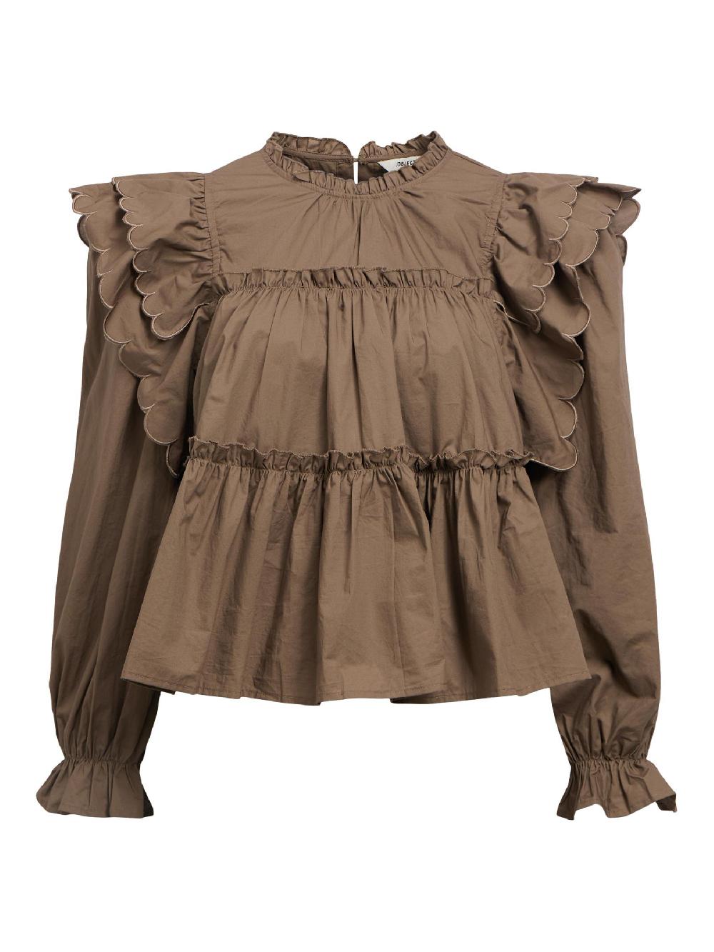 object petite OBJHOPE TOP MET LANGE MOUWEN