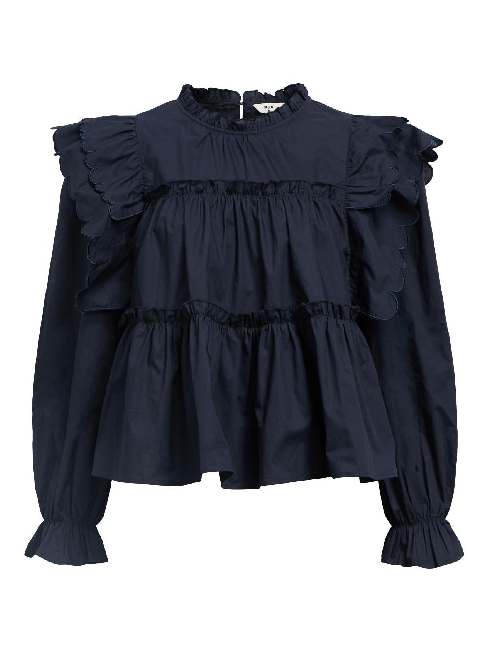 object petite OBJHOPE TOP MET LANGE MOUWEN