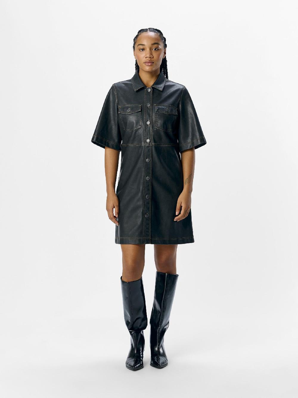 Object Petite PU MINI JURK