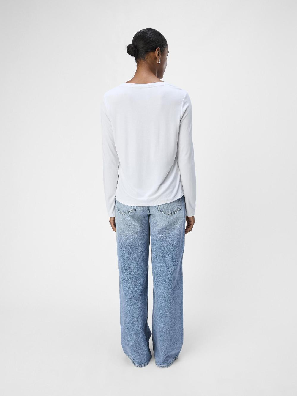 Object Petite V-HALS TOP MET LANGE MOUWEN