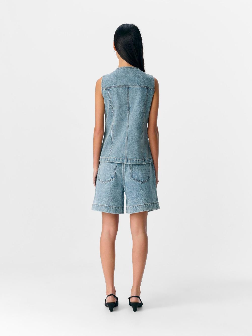 Object Petite VIERKANTE HALS DENIM GILET