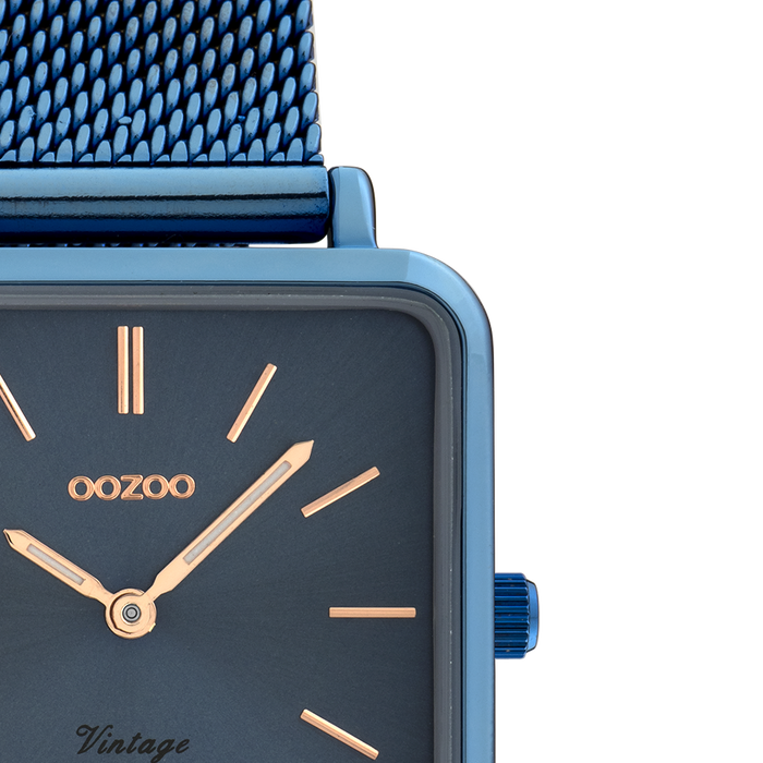 Oozoo Blue OOZOO Watch With Metal Mesh Bracelet - C20012