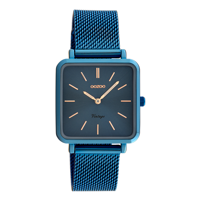 oozoo Blue OOZOO watch with metal mesh bracelet - C20012