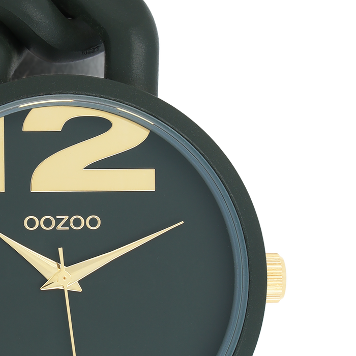 Oozoo Bos Groene OOZOO Horloge Met Grove Schakelarmband - C11269