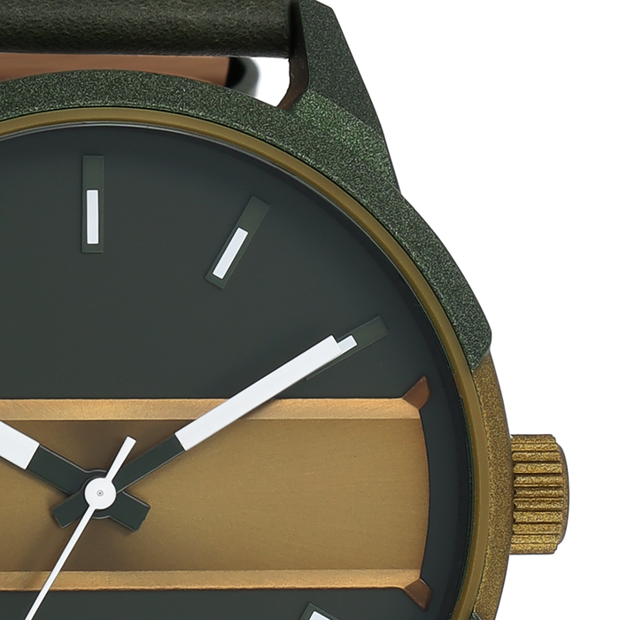 Oozoo Bos/olijf Groene OOZOO Horloge Met Bos Groene Leren Band - C11233