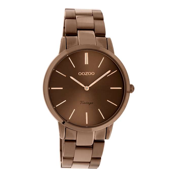 oozoo Brown OOZOO watch with brown stainless steel bracelet - C20106