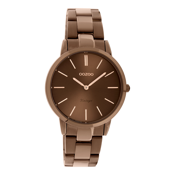 oozoo Brown OOZOO watch with brown stainless steel bracelet - C20109