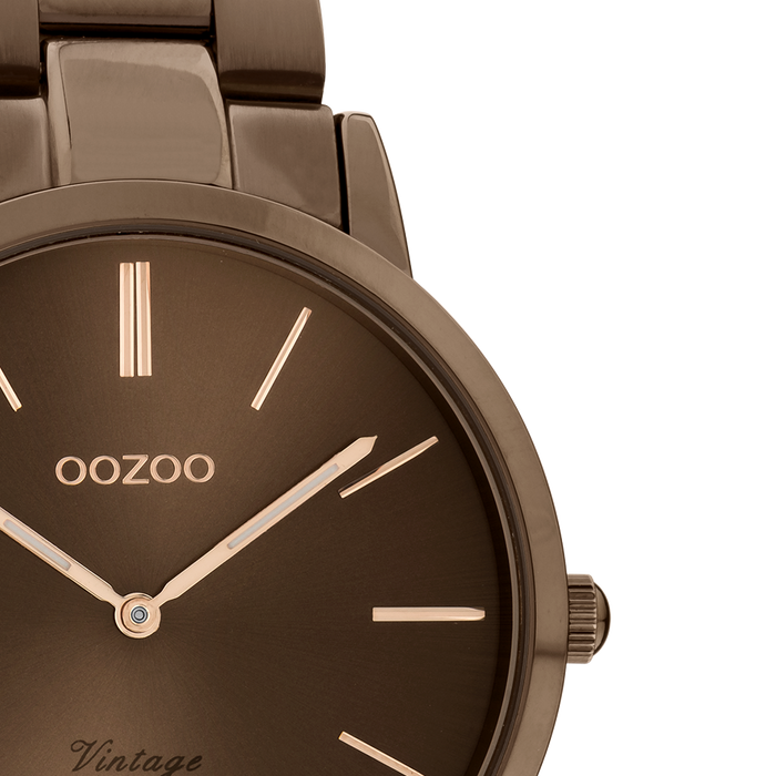 Oozoo Brown OOZOO Watch With Brown Stainless Steel Bracelet - C20106