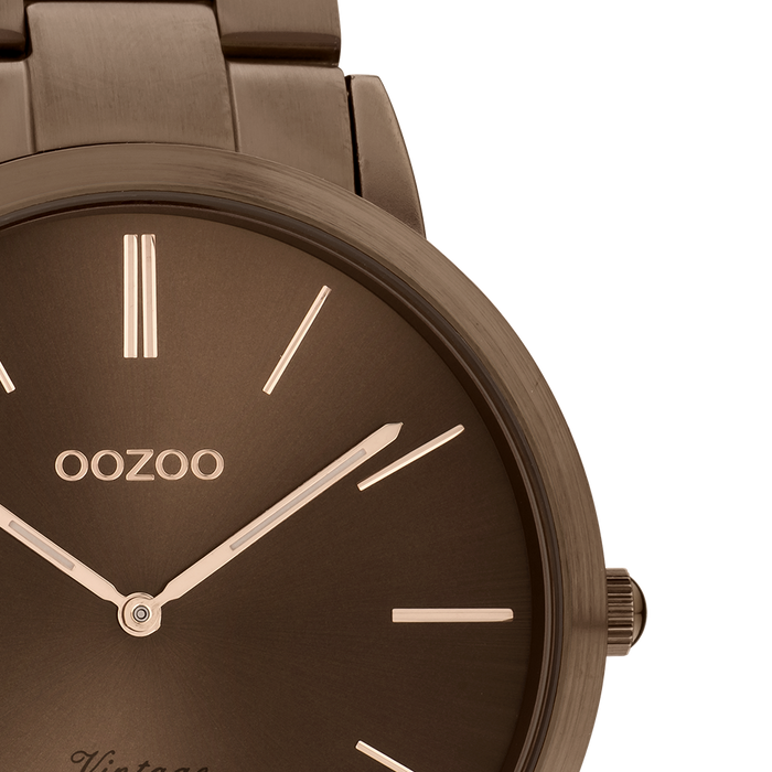 Oozoo Bruine OOZOO Horloge Met Roestvrijstalen Armband - C20103