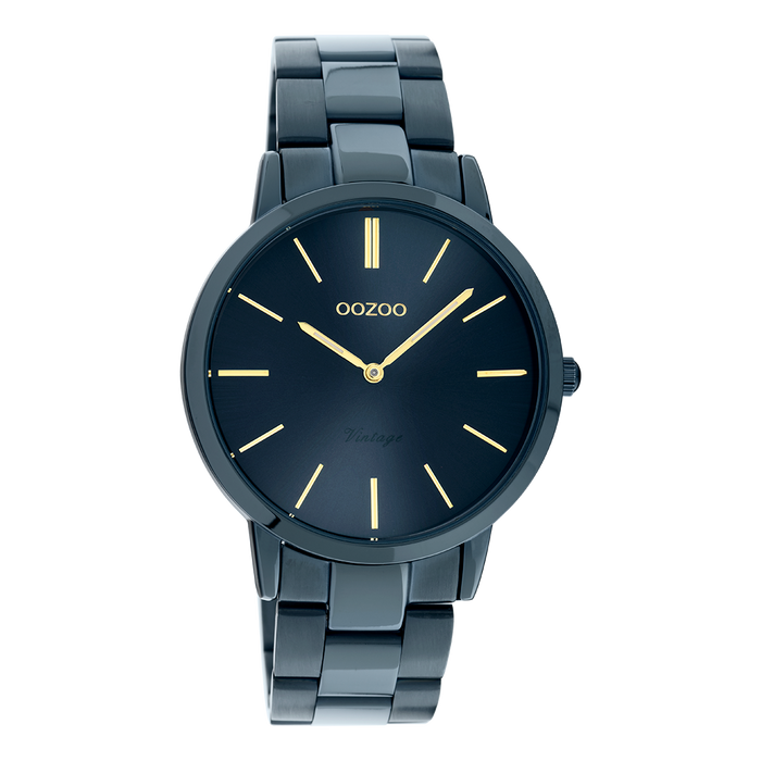 oozoo Dark blue OOZOO watch with dark blue stainless steel bracelet - C20105