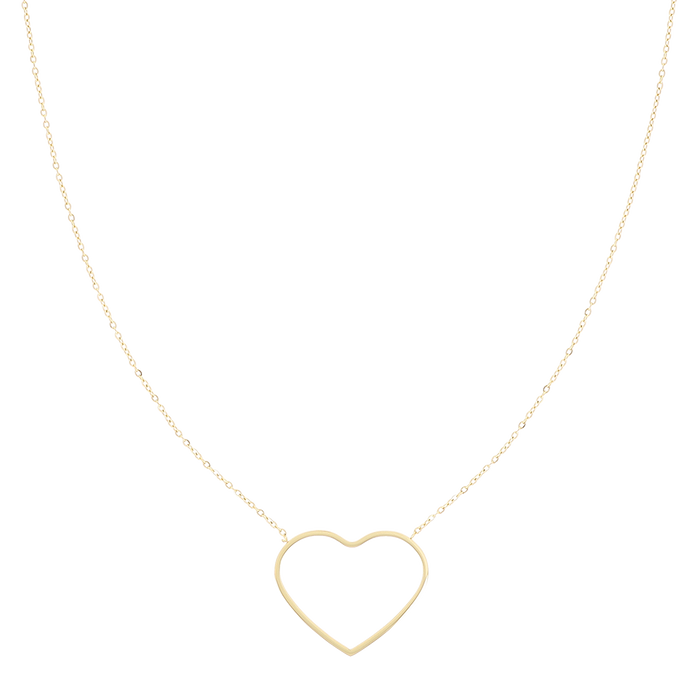 Oozoo Goudkleurige Armband + Ketting Set Met Groot Hart