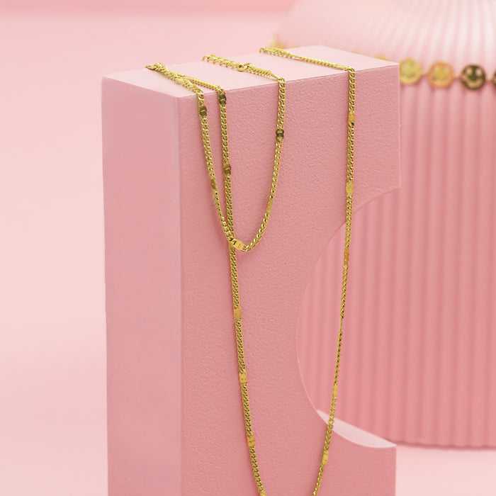 Oozoo Goudkleurige Armband + Ketting Set Met Klassiek Detail