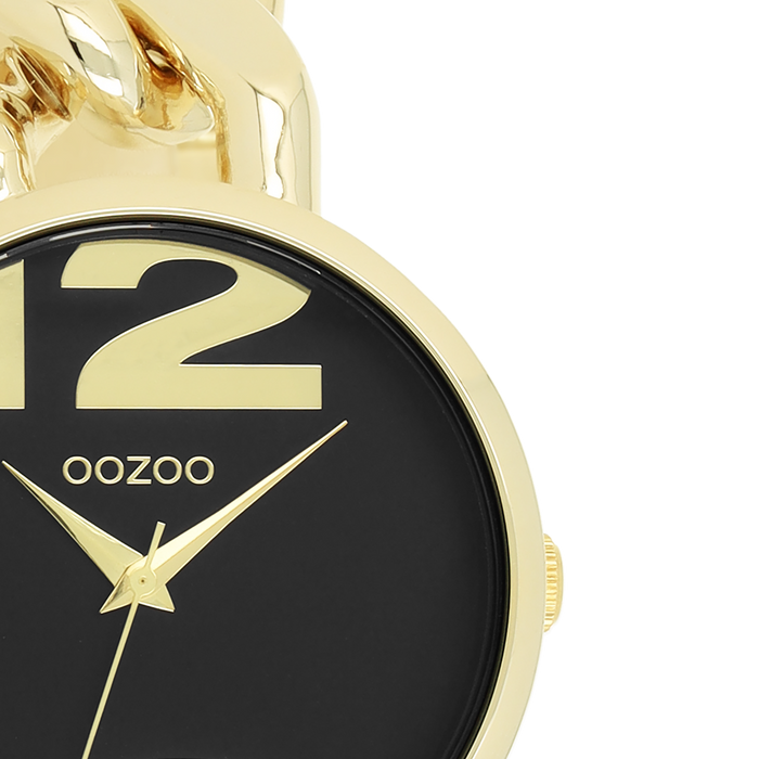 Oozoo Goudkleurige OOZOO Horloge Met Grove Schakelarmband - C11264