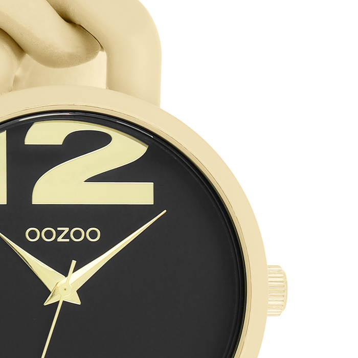 Oozoo Goudkleurige OOZOO Horloge Met Grove Schakelarmband - C11266