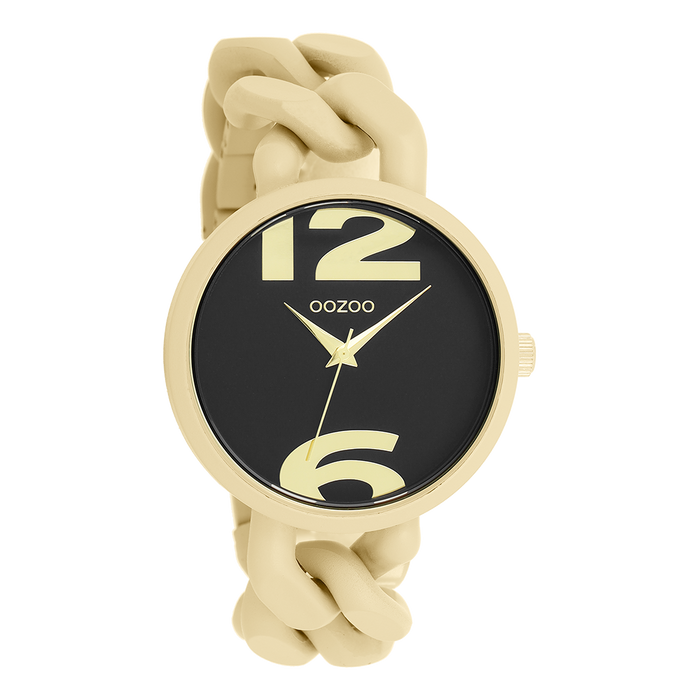 oozoo Goudkleurige OOZOO horloge met grove schakelarmband - C11266