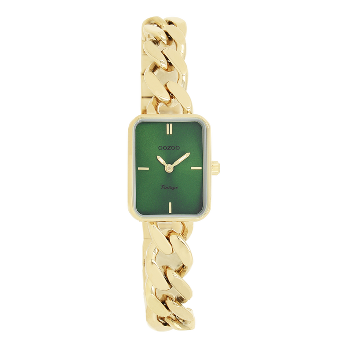 oozoo Goudkleurige OOZOO horloge met grove schakelarmband - C20364