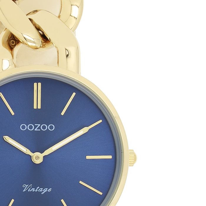 Oozoo Goudkleurige OOZOO Horloge Met Grove Schakelarmband - C20359