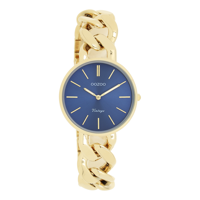 oozoo Goudkleurige OOZOO horloge met grove schakelarmband - C20359