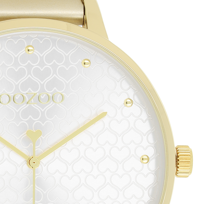 Oozoo Goudkleurige OOZOO Horloge Met Leren Band - C11035