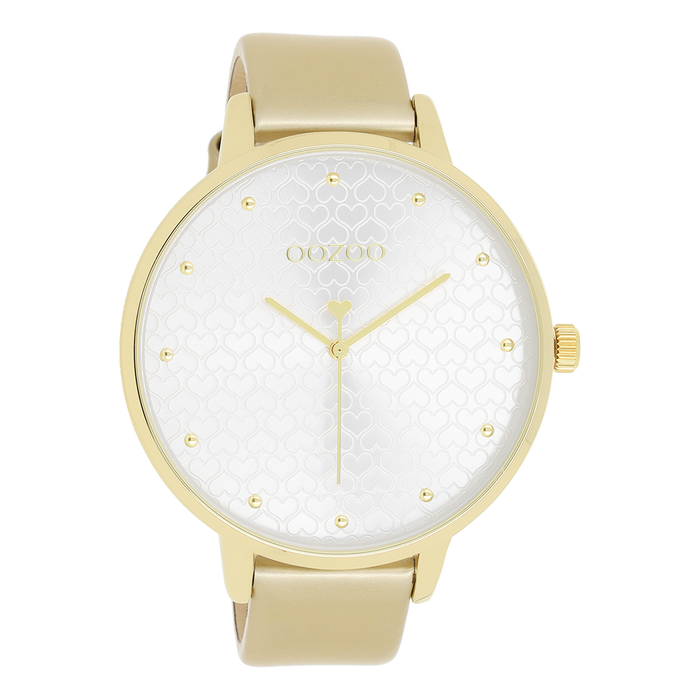 oozoo Goudkleurige OOZOO horloge met leren band - C11035
