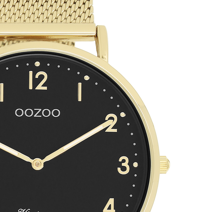 Oozoo Goudkleurige OOZOO Horloge Met Metalen Mesh Armband - C20344