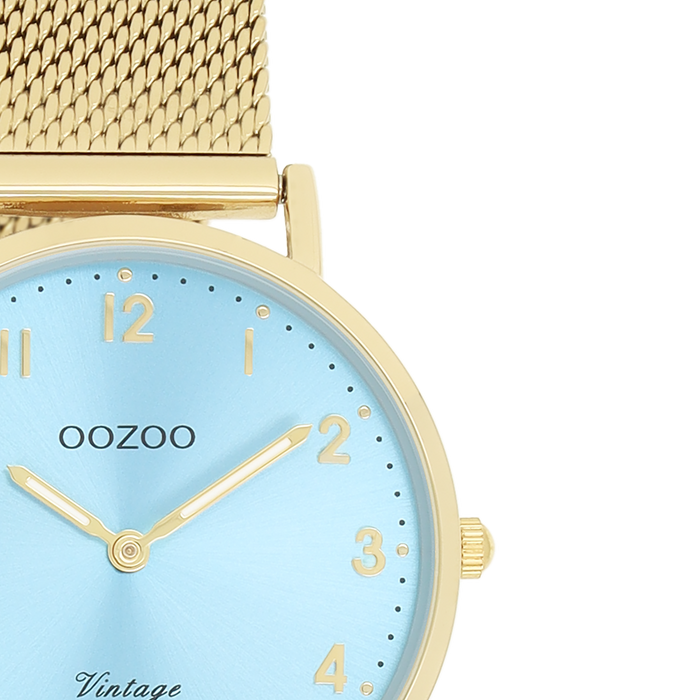 Oozoo Goudkleurige OOZOO Horloge Met Metalen Mesh Armband - C20348
