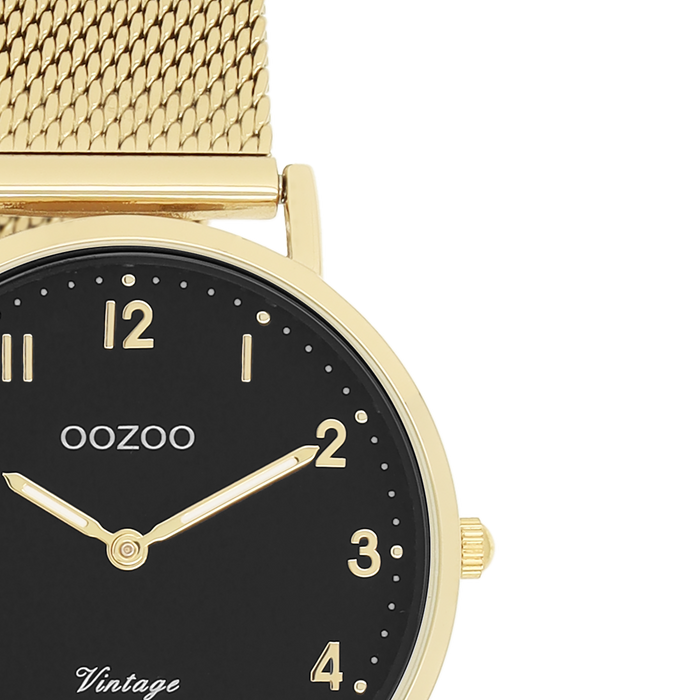 Oozoo Goudkleurige OOZOO Horloge Met Metalen Mesh Armband - C20349