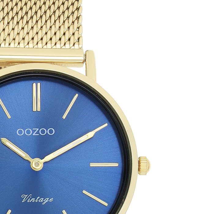 Oozoo Goudkleurige OOZOO Horloge Met Metalen Mesh Armband - C20292