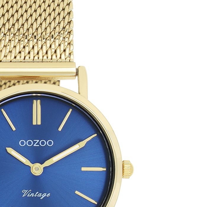 Oozoo Goudkleurige OOZOO Horloge Met Metalen Mesh Armband - C20293