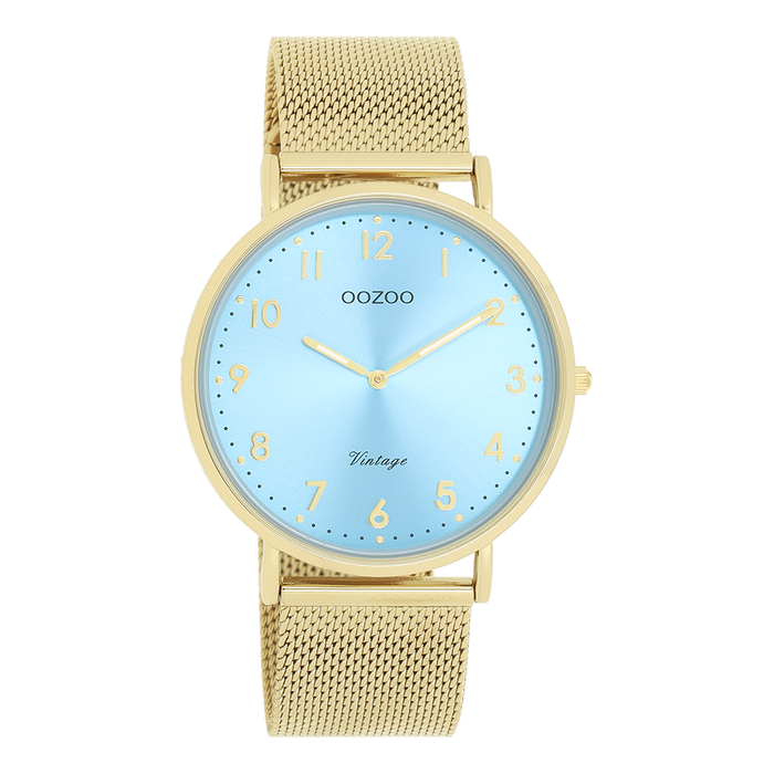 Oozoo Goudkleurige OOZOO Horloge Met Metalen Mesh Armband - C20343