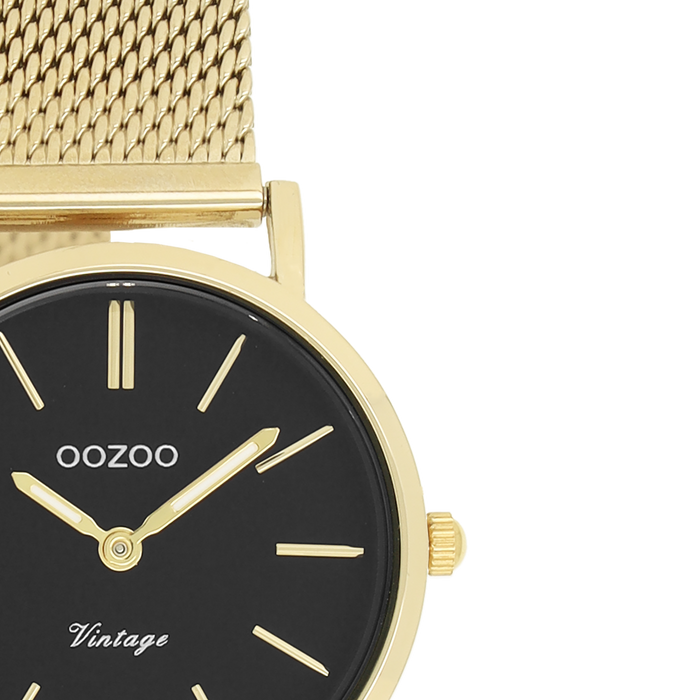 Oozoo Goudkleurige OOZOO Horloge Met Metalen Mesh Armband - C20232
