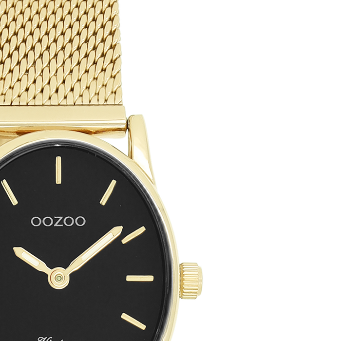 Oozoo Goudkleurige OOZOO Horloge Met Metalen Mesh Armband - C20259