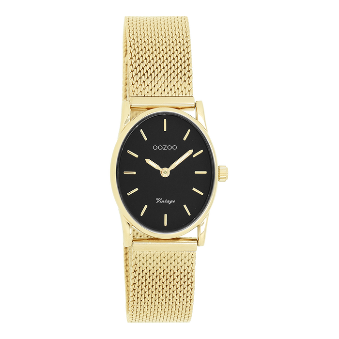 oozoo Goudkleurige OOZOO horloge met metalen mesh armband - C20259