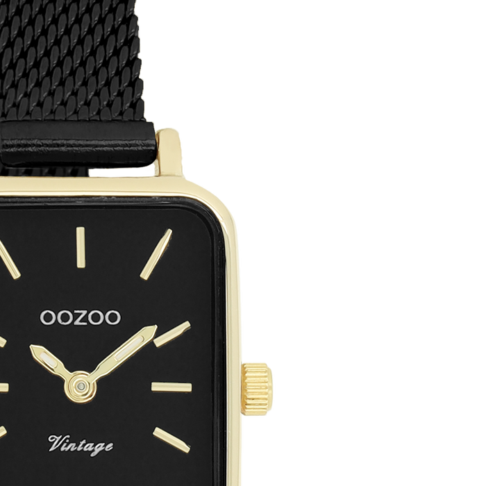 Oozoo Goudkleurige OOZOO Horloge Met Metalen Mesh Armband - C20269