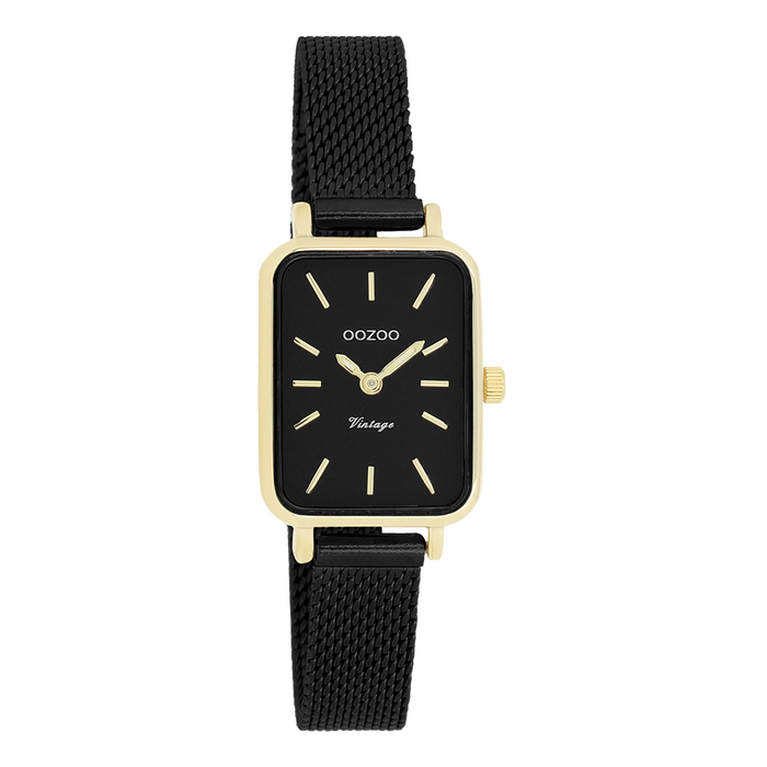 oozoo Goudkleurige OOZOO horloge met metalen mesh armband - C20269