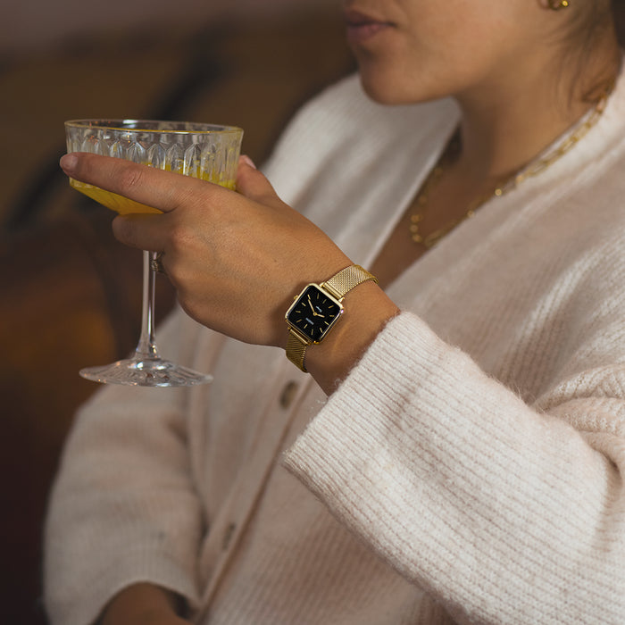 Oozoo Goudkleurige OOZOO Horloge Met Metalen Mesh Armband - C20264