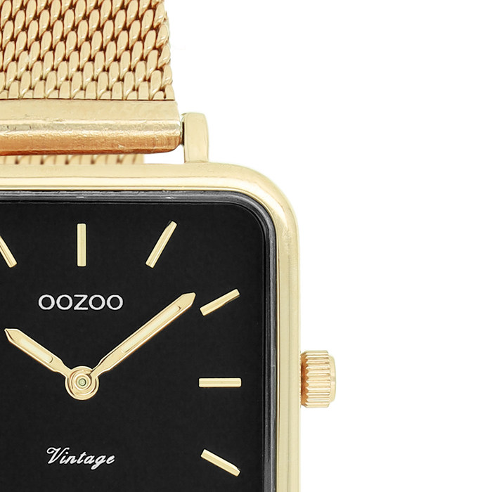 Oozoo Goudkleurige OOZOO Horloge Met Metalen Mesh Armband - C20264