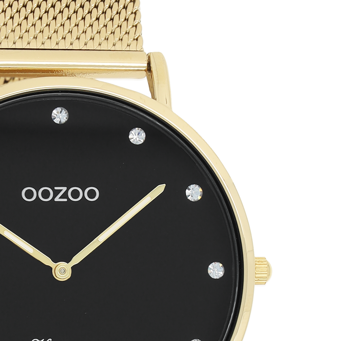 Oozoo Goudkleurige OOZOO Horloge Met Metalen Mesh Armband - C20237