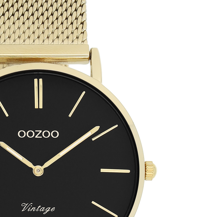 Oozoo Goudkleurige OOZOO Horloge Met Metalen Mesh Armband - C9915